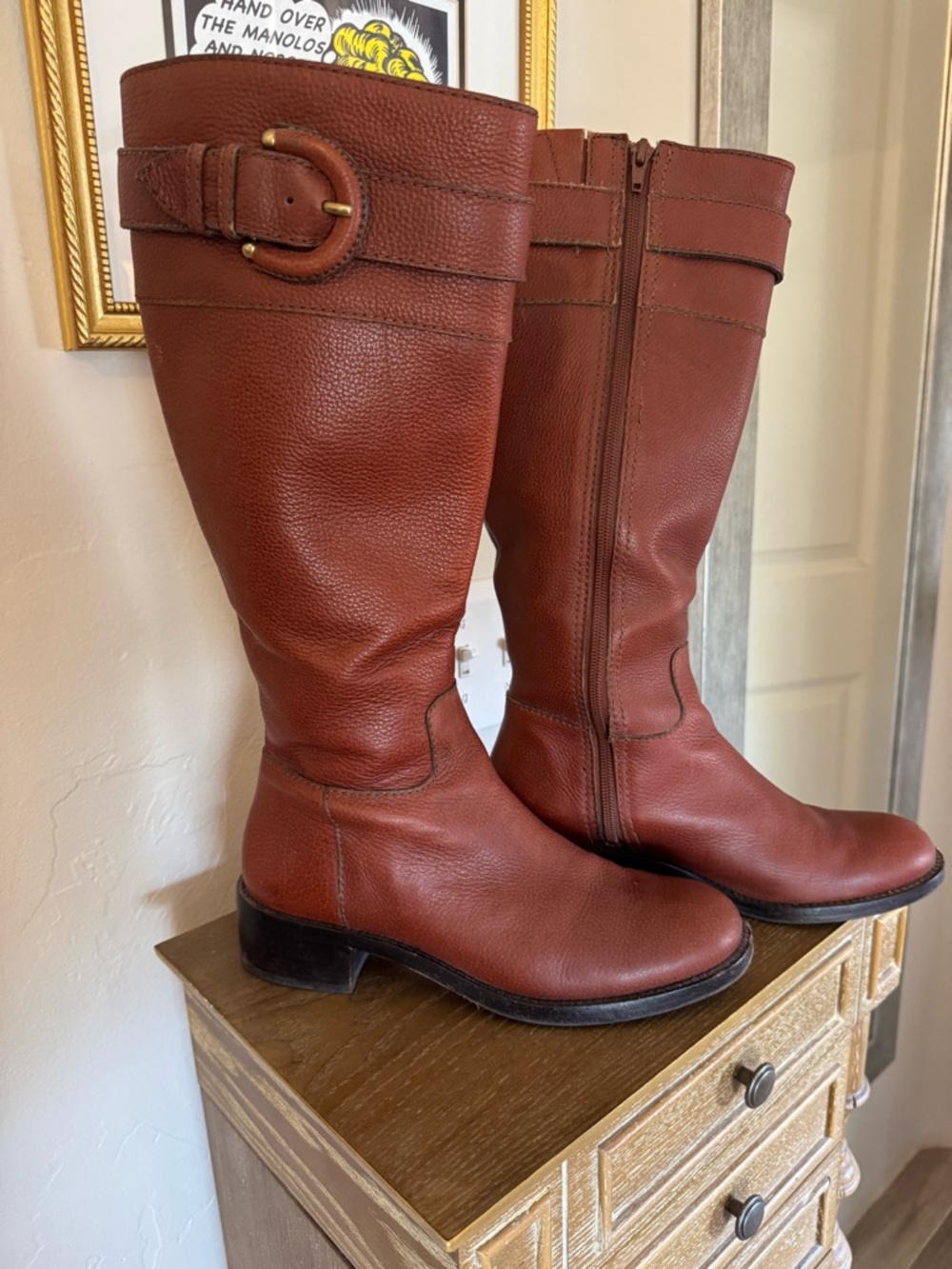 Banana Republic Brown Leather Tall Riding Boots Size 8